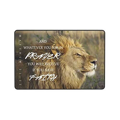 Prayer Mat Christian Gifts For Women Men Faith Religious Spiritual Gifts For Women Prayer Rug With Bible Verse Christian Decor Area Rug For Pray And Meditaion Scripture Matthew 21:22, 24"X16"