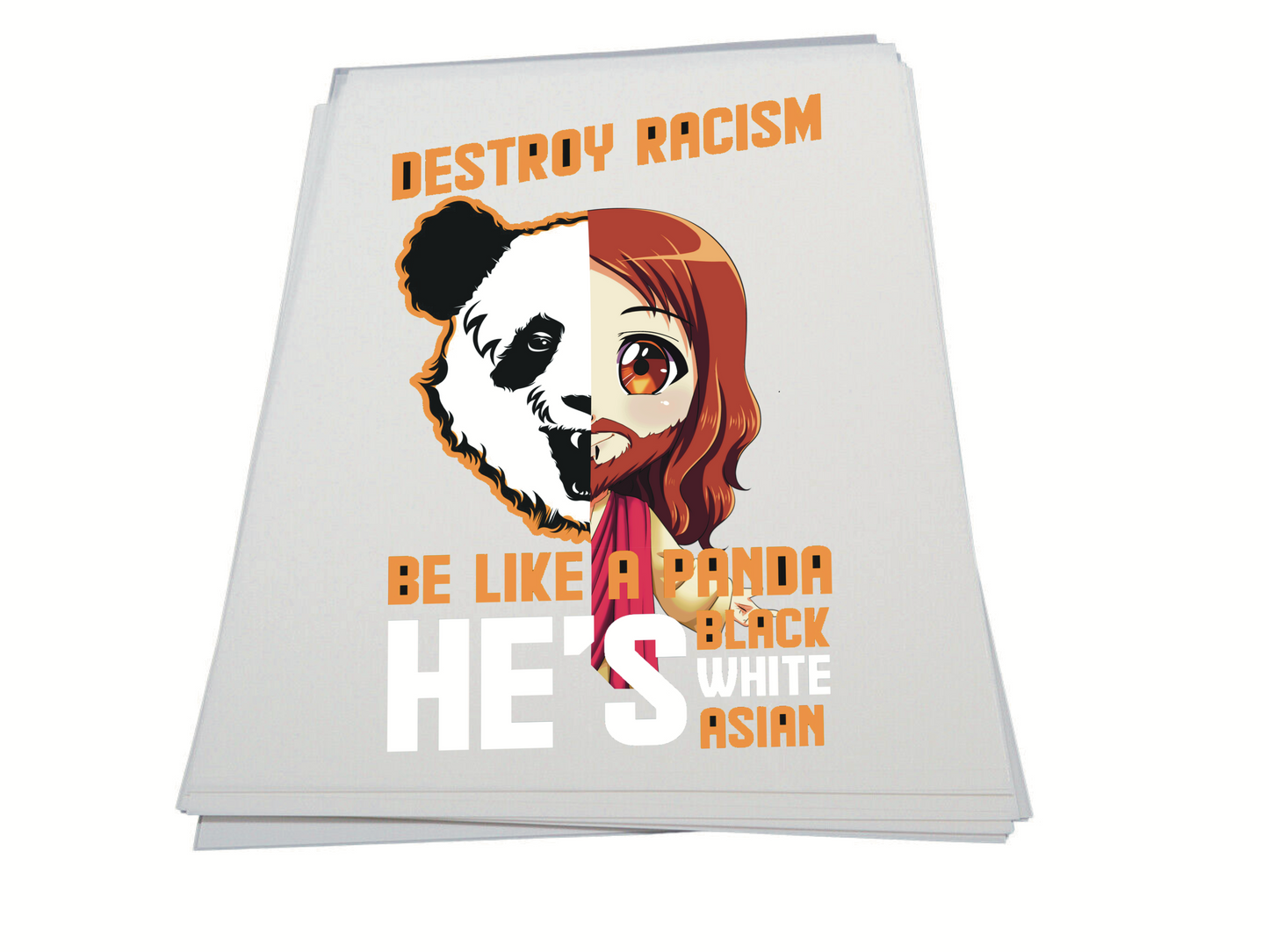 Destroy Racism Panda - DTF Transfer Sheet